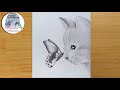 How to draw a cat with butterfly - pencil sketch for beginners ||  step by step drawing