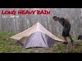 SOLO CAMPING HEAVY RAIN - BUILD SHELTER IN LONG HEAVY RAIN - ASMR
