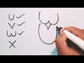 How To Draw An Owl Easy And Cute | How To Draw An Owl After Writing Letters u v w x | Bird Drawing