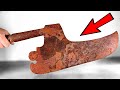 Rust is Peeling this Huge Cleaver - Restoration (with Carbon Fiber Handle)