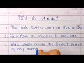 Did You know?  know about some interesting facts @SelfWritingWorld