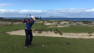The par 3 seventeenth hole at Tara Iti GC, New Zealand