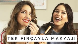 TEK FIRÇAYLA MAKYAJ CHALLENGE 2 | Ece Targıt ile