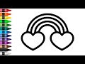 Heart rainbow drawing, painting, coloring🌈🎨| How to draw a Rainbow for kids and toddlers🎨❤️