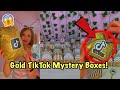 [ASMR] OPENING 12 GOLD TIKTOK MYSTERY BOXES!!😱✨*ULTRA RARE FINDS!*🤯 Full TikTok Compilation♡