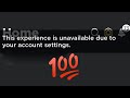 Roblox mobile this experience is unavailable due to your account settings