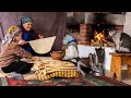 Baking Traditional Azerbaijani Flatbreads in Wood Oven