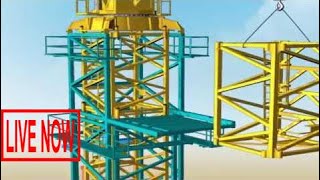 Latest Technology 2017 Tower Crane Assembly Sample Video Construction Buildings Work in World #SON