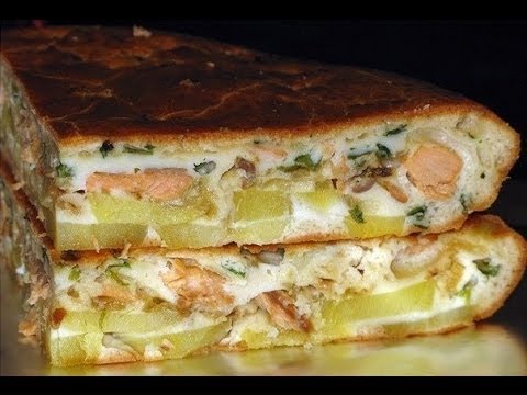 Заливной пирог с рыбой на кефире с картошкой рецепт с