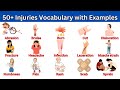 English Vocabulary | 50+ Injuries Vocabulary with Examples | #kidslearning #kidsvocabulary