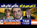 Geo News Headlines 7 AM | Karachi Street Crime.. Emergency meeting | 1st May 2024