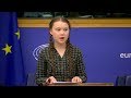 Greta Thunberg urges MEPs to ‘panic like the house is on fire’