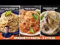 Classic Tomato Spaghetti - Spaghetti Pasta In Tomato Sauce | Aglio olio | Mushroom Cream Recipe