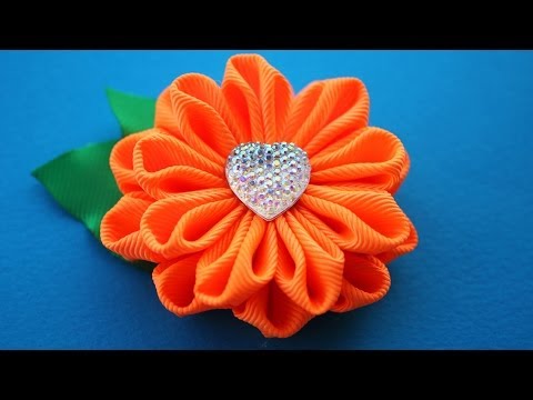 Цветы из ткани канзаши видео 46