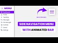 Sidebar Navigation Menu With Animated Toggle Bar Using HTML And CSS | CSS Side Navbar Menu