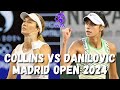 Danielle Collins vs Olga Danilovic Extended Highlights - Madrid Open Tennis 2024 Round 2 Set 1