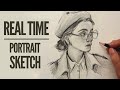 Real time portrait sketch walkthrough