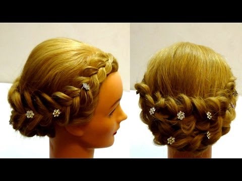 Причёска с плетением на длину фото Причёска с плетением на длину фото