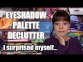 RUTHLESS eyeshadow palette declutter... wow I let go of some palettes I used to LOVE 😳 | PART 1