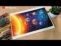Solar System Drawing with Oil Pastel - Step by Step for beginners