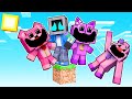 One Block Skyblock with SMILING CRITTERS SISTERS in Minecraft!