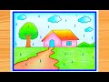 Rainy season drawing | rainy season | How to draw rainy day drawing step by step | rainy day drawing