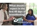 What should I expect in the first 40 days of breastfeeding?