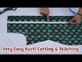 Kurti/Suit Cutting and Stitching Step by Step/Easy Kurti Cutting for Beginner with Useful SewingTips