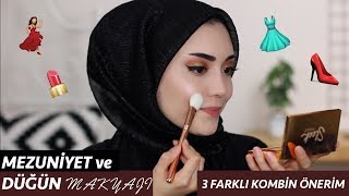 Mezuniyet ve Düğün Makyajı │3 Farklı Abiye Kombin Önerim│Rimel Askina