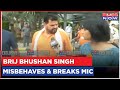 Brij Bhushan Singh Shockingly Misbehaves With Our Reporter, Asks Her To Shut Up & Breaks Her Mic