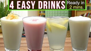 4 Delicious Easy Drinks Recipe (Ready in 2 mins!) | Summer/Ramadan Special