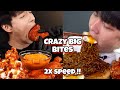 Mukbangers Doing Crazy Big Bites ASMR compilations in Fast Motion🤤 2x speed!! Satisfying Eating food