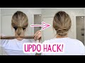 EASY UPDO HACK YOU NEED TO TRY! Medium & Long Hair Updo Tutorial | Wedding Updo | Romantic Updo