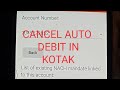 HOW TO CANCEL AUTO DEBIT IN KOTAK MAHINDRA BANK 🏦🏦