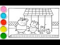 Peppa & Family are in the Swimming Pool Drawing, Painting & Coloring For Kids and Toddlers_ Kids Art