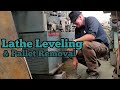 Installing a lathe for the machine shop and leveling
