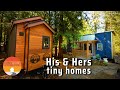 His & Hers, 2 tiny homes parked side by side & still saving $600/mo!