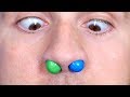 M&M'S STUCK IN NOSE!