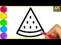How to draw watermelon 🍉 Drawing easy || Draw a cute watermelon icecream Drawing step by step.