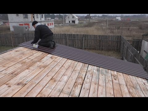 Профнастил на крышу сарая своими руками