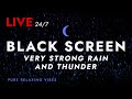 🔴 Sleep Fast with Pure Nature Rain and Incredible Present Thunder Sounds | Black Screen