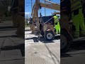 Breaking up concrete with a ground pounding machine!