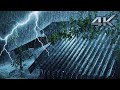⚡Powerful Thunderstorm Rain Sounds for Sleeping | Heavy Rainstorm & Very Strong Thunder on Tin Roof