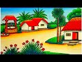 How to draw easy scenery drawing of nature beautiful village house drawing easy step by step