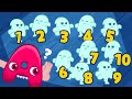 10 monsters dancing over there, Let's count ! Halloween number rhymes for kids