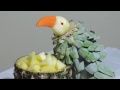 HOW TO MAKE A PARROT WITH PINEAPPLE - J.Pereira Art Carving Fruits and vegetables