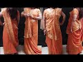 How To Drape Satin Silk Saree Perfectly | Front Pallu Saree Draping Style For Beginners