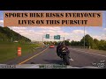 Chasing a Sports Bike through town & Interstate - Several close calls