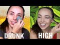 Drunk VS. High Makeup