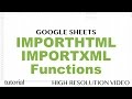 IMPORTHTML, IMPORTXML Functions - Google Sheets Tutorial to Extract from Web Pages to Spreadsheets 2